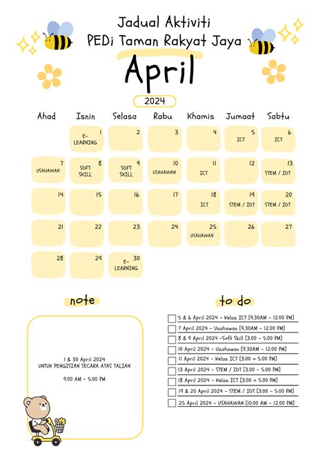 Jadual Latihan & Aktiviti