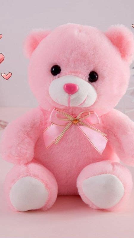 Cute Teddy Pink Hearts Wallpaper Download Mobcup