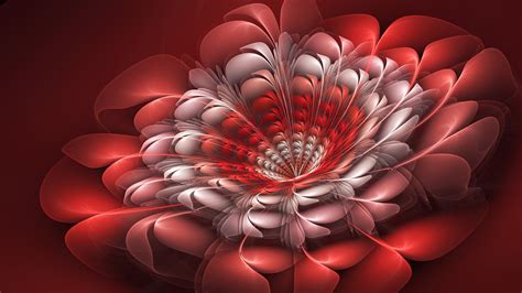 Download Beautiful Red Flower D Abstract S Wallpaper Full Hd