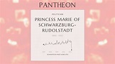 Princess Marie of Schwarzburg-Rudolstadt Biography - Grand Duchess ...