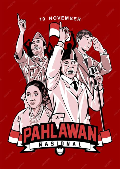 Pahlawan Day Vector Hd Images Pahlawan Heroes Day With Indonesian Flag
