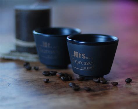 Personalized Matte Black Espresso Cup Set Etsy