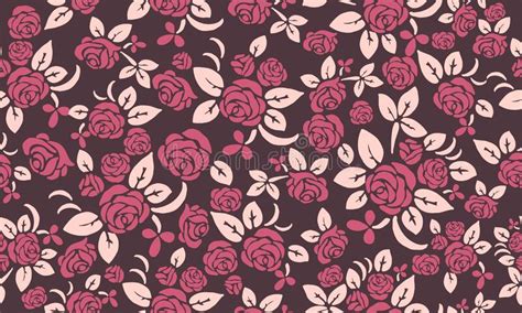Beautiful Rose Flower Pattern Background For Valentine With Leaf And