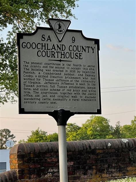 Historic Sign Goochland County Courthouse Goochland Court House
