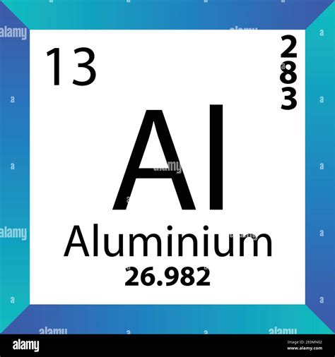 Al Aluminium Chemical Element Periodic Table Single Vector