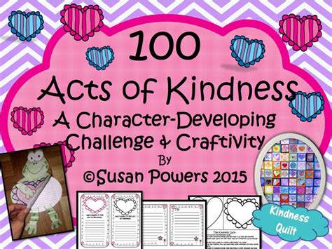 100 Acts Of Kindness Challenge And Craftivity Ib Attitudes Character