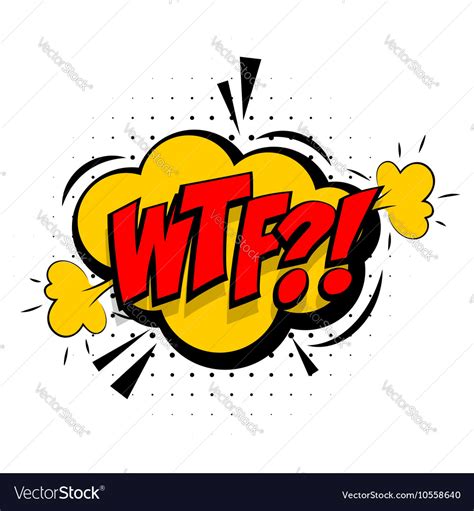 Comic Sound Effects Pop Art Word Lettering Wtf Vector Image