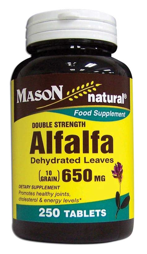 Alfalfa 650mg Double Strength Food Supplement Tablets 250