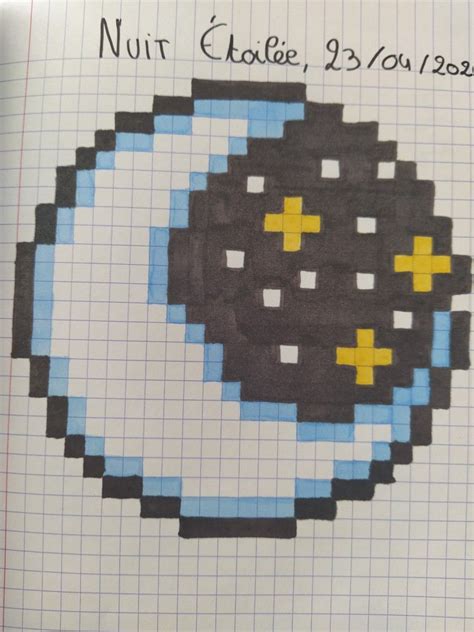 Nuit Étoilée | Dibujos en cuadricula, Cuadricula para dibujar, Dibujos