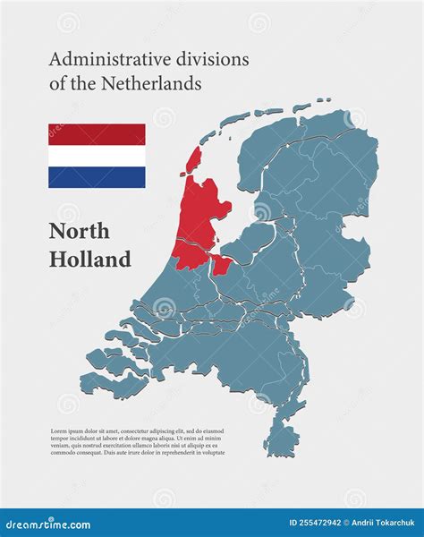 vector map netherlands and north holland stock vector illustration of nation cartography