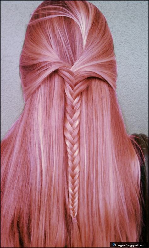 Pink Hair Girl Cute Hair Style Fashion