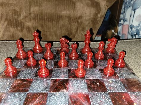 Resin Chess Board Without Pieces Etsy