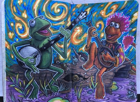 Dueling Banjos With Kermit The Frogand Gobo Copic And Prismacolor