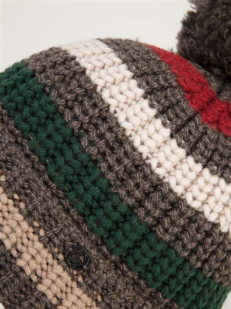 Lyst Gucci Beanie Hat In Brown For Men