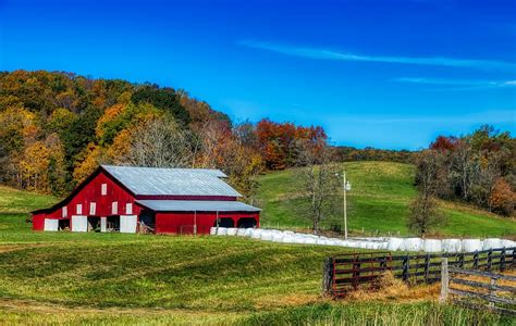 Hd Wallpaper West Virginia America Autumn Fall Hills Barn Field