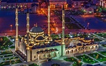 Grozny City, Russia From Above Night. | Lugares para conocer ...