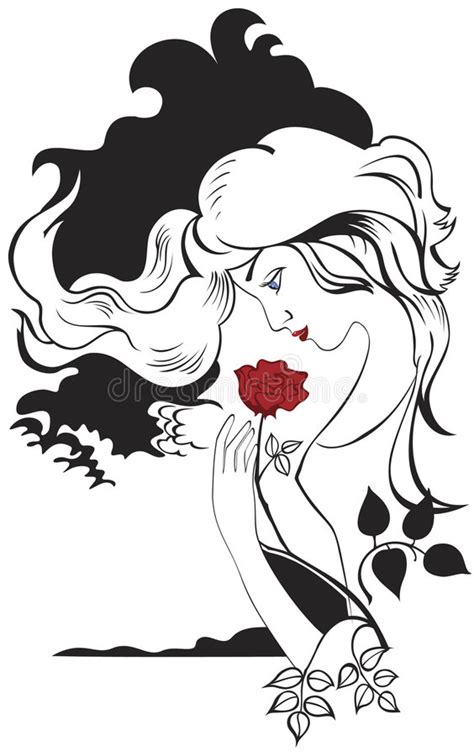 red rose beauty stock illustration illustration of woman 324850