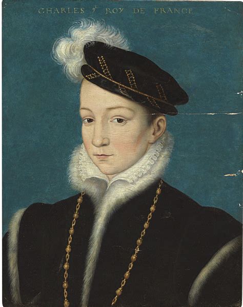 Follower Of François Clouet Portrait Of Charles Ix King Of France