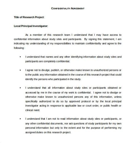 34 Word Confidentiality Agreement Templates Free Download Free