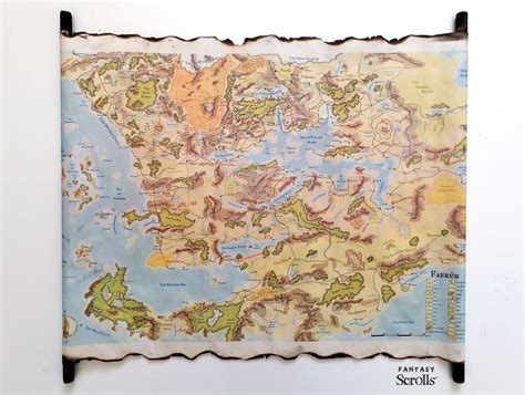 Faerûn Color Scroll Map Dnd Map Of Faerun Forgotten Realms Etsy