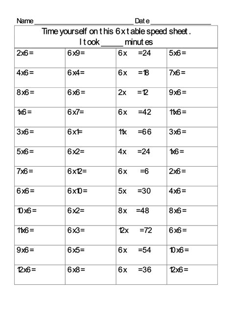 Times Table Games Eleanor Palmer Primary School Printable 6 Times