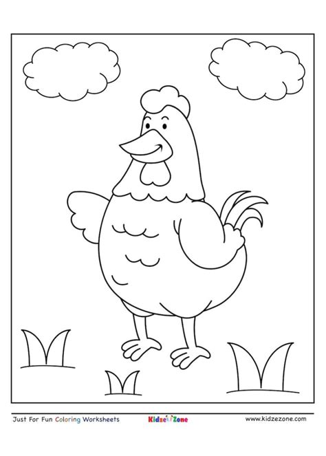 Download coloring pages for chickens and use any clip art,coloring,png graphics in your website, document or presentation. Hen coloring page - KidzeZone