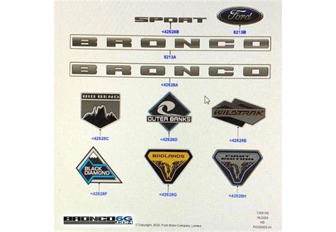 Bronco Trim Model Badge Logo Emblem Sticker Part Numbers Page 2