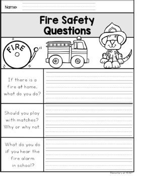 (see the sample home safety checklist at the end of this workbook.) then do the following: Fire Safety Worksheets (K-1) Fire Prevention Week by Elementary at HEART
