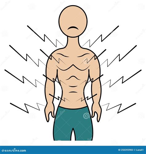 Muscle Pain Color Vector Illustration The Patient Has Pain All Over