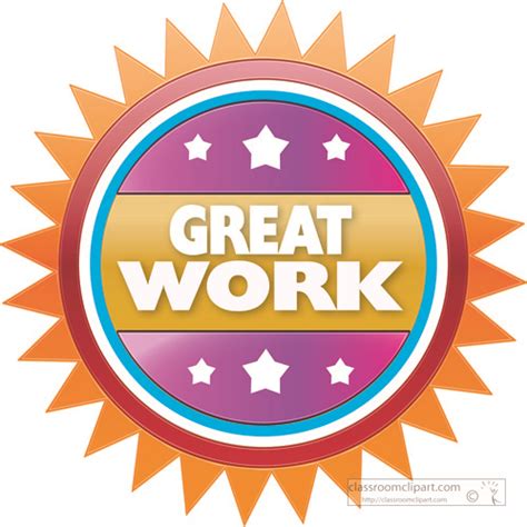 Motivational Clipart Great Work Circle 3 Classroom Clipart