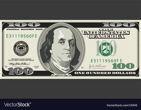100 Dollar Bill Royalty Free Vector Image Vectorstock