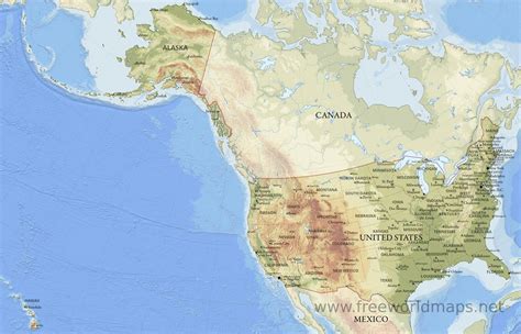 Physical Geography Map Of The United States