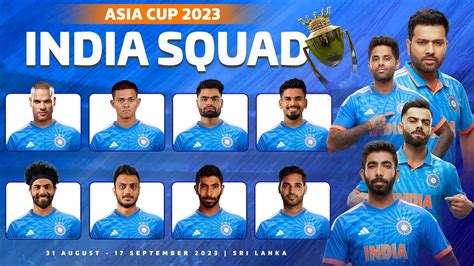 India Squad Asia Cup 2023 India 15 Members Squad For Asia Cup 2023