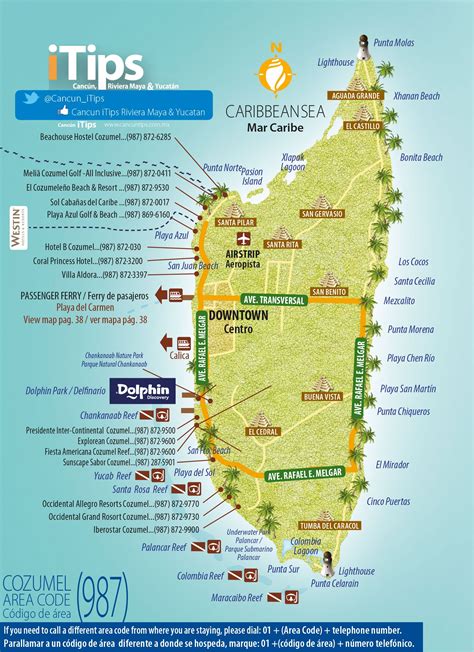 Cozumel Map With Images Cozumel Map