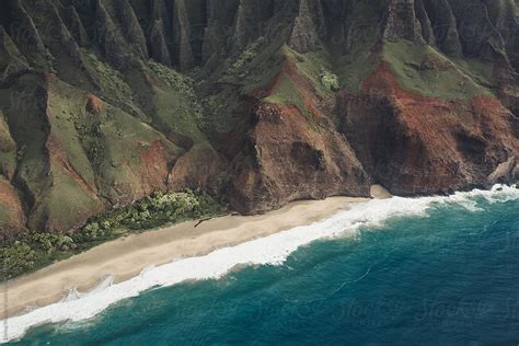 Na Pali Coast Mountains And Ocean In Kauai Hawaii By Stocksy