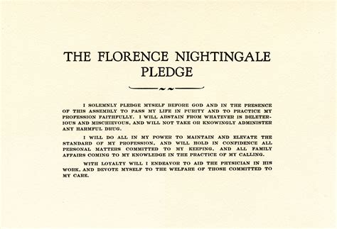 Florence Nightingale Pledge Card Memories Of The Womens College