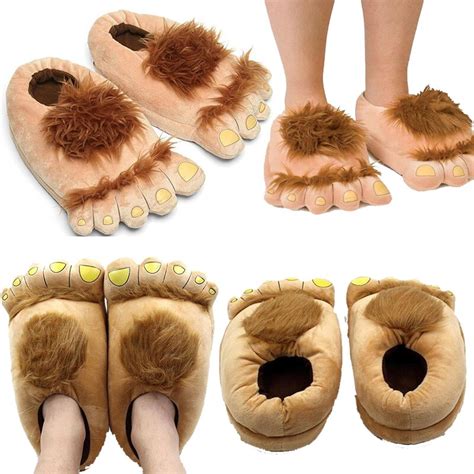 Peradix Furry Adventure Warm Slippers Plush Hobbit Hairy Feet Costume