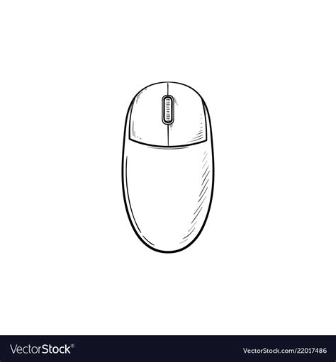 Computer Mouse Hand Drawn Outline Doodle Icon Vector Image