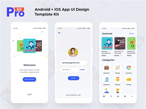 Prokit Android App Ui Design Template Kit Uplabs