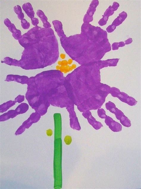 Candice Ashment Art Poppy Flowers Hand Print Art Purple Crafts