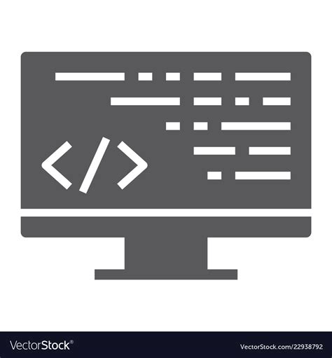 Programming Icon Custom Coding Symbol Programming Icon Vector Filled