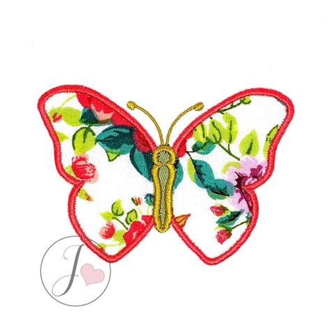 Butterfly Applique Design Butterfly Applique Pattern Machine Etsy