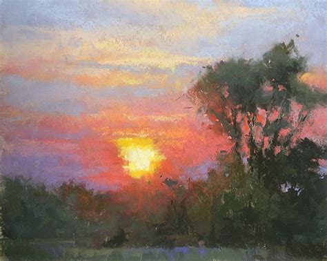 Scarlet Skies By Jacob Aguiar Pastel ~ 8 X 10 Pastel Landscape Soft