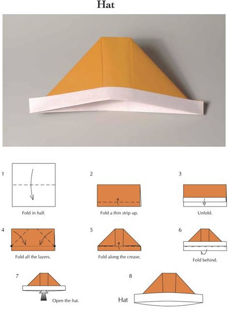 Origami Hat Oragami Paper Folding Crafts Paper Crafts Origami Hat