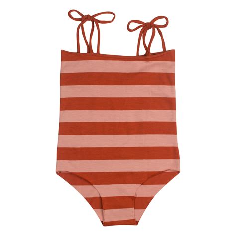 Striped One Piece Swimsuit Pink Babe And Tess Fashion Children Striped