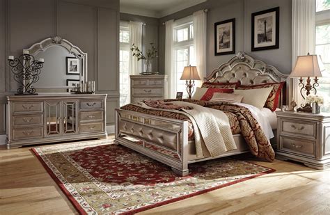 Ashley furniture porter queen bedroom group these pictures of this page are about:ashley home furniture bedroom sets. Birlanny Silver Upholstered Panel Bedroom Set, B720-57-54 ...