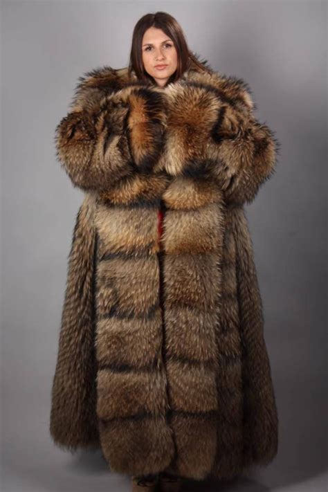 luxury t fin raccoon fur fur coat fur jacket full etsy canada