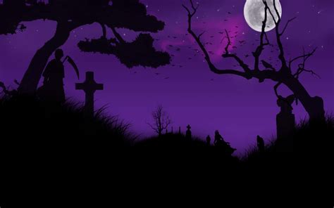 Download Spooky Purple Halloween Wallpaper