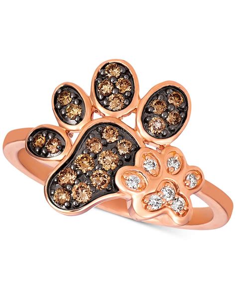 They complement every skin type quite well and make for a really unique engagement ring: Le Vian ® Nude & Chocolate Diamond Paw Prints Ring (3/8 Ct. T.w.) In 14k Rose Gold in Metallic ...
