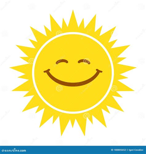 Sun Smile Sign Icon Tag Vector Illustration Stock Illustration